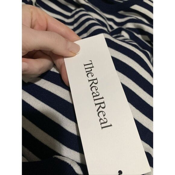 beulah anthropologie Authentic blue white Striped long sleeve sweater top small - Picture 9 of 9